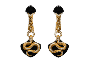Серьги SNAKE LONG ONYX